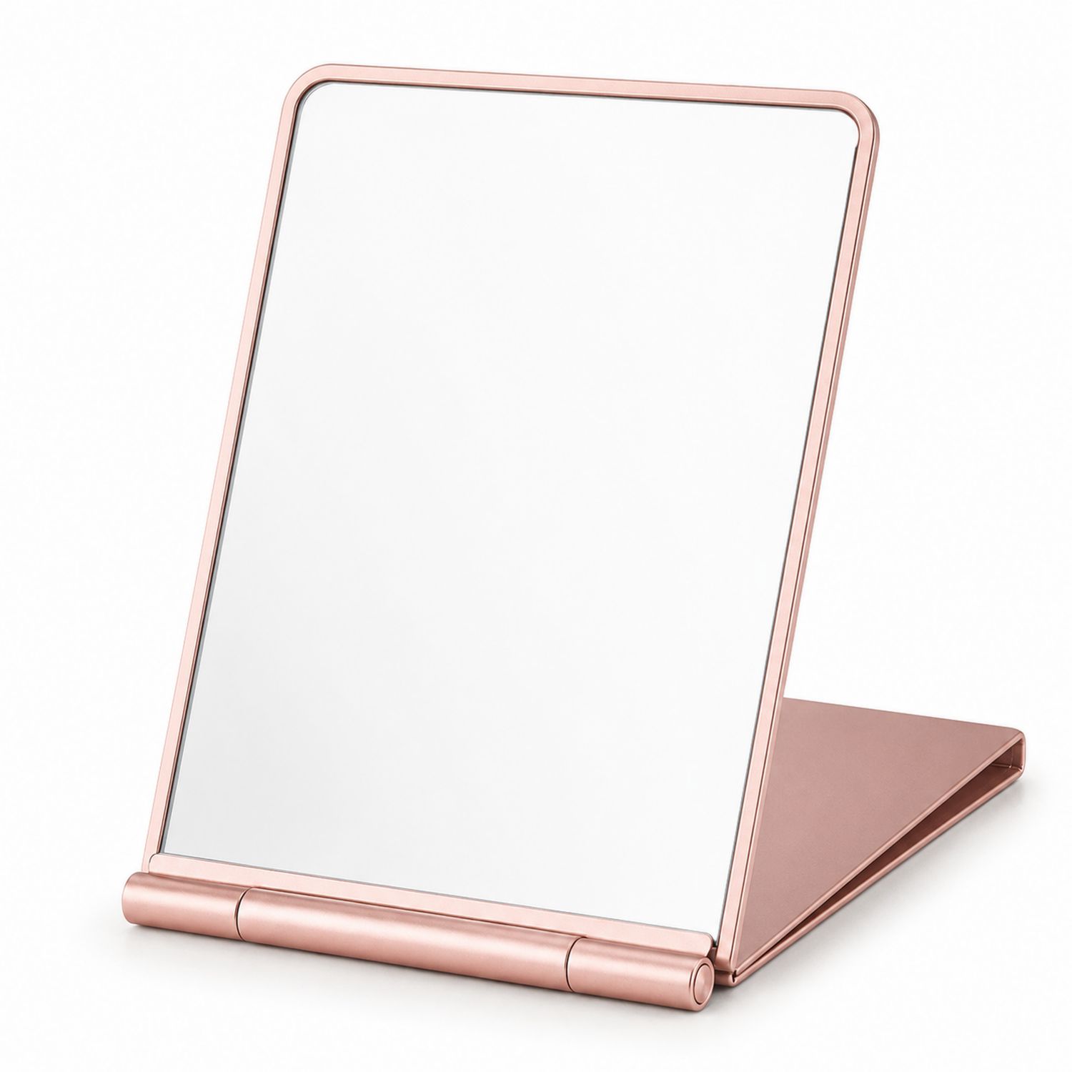 Espejo plegable cosmético portátil color rosa dorado