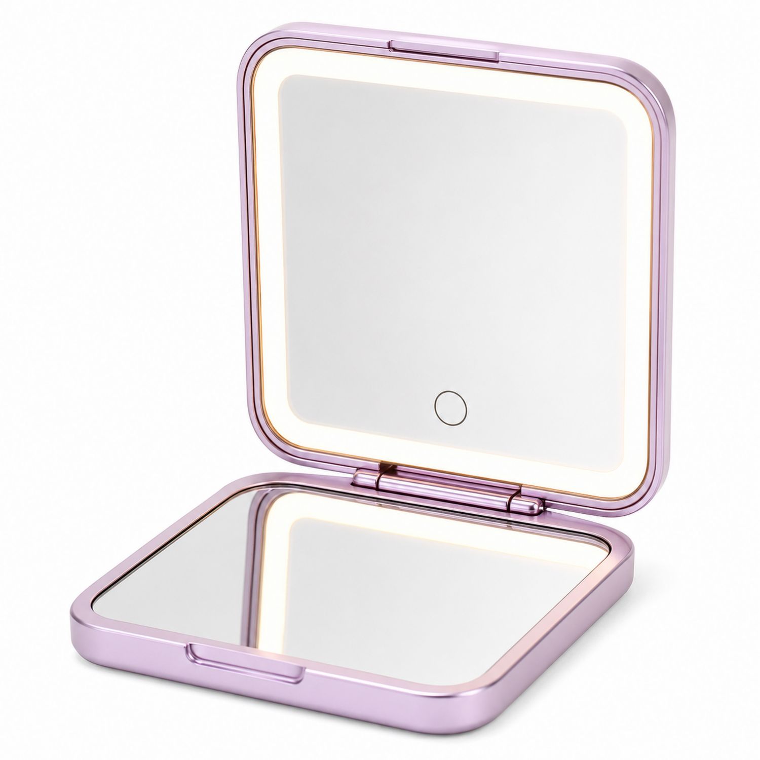 Espejo de Maquillaje Portátil con Luz LED Púrpura