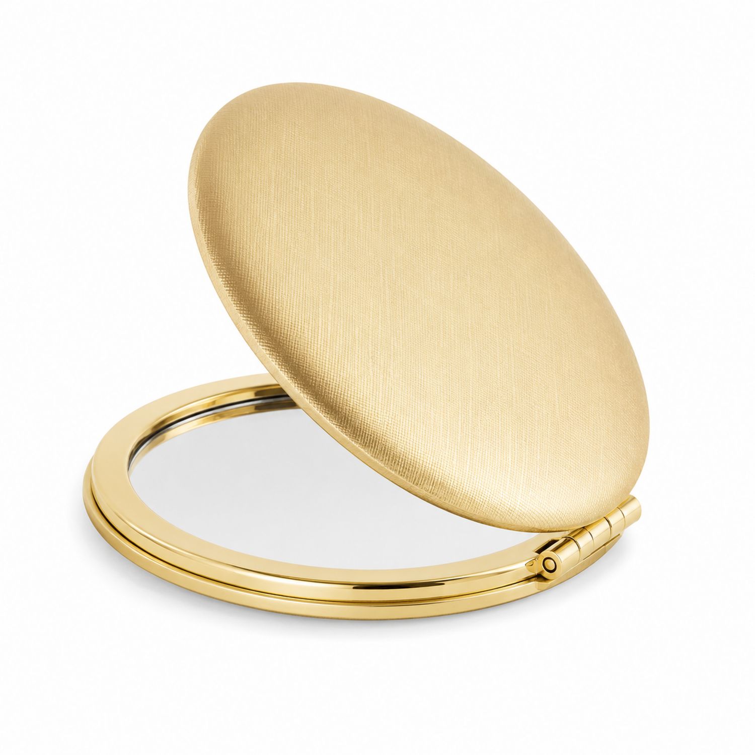 Espejo Compacto Portátil Dorado para Maquillaje