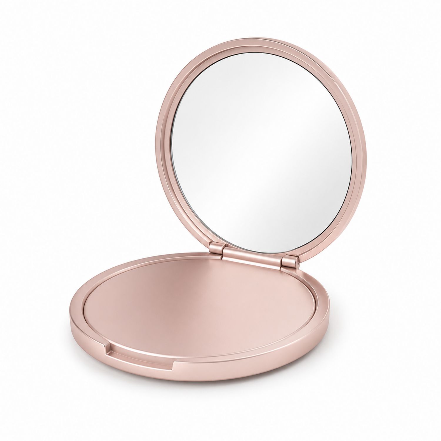 Espejo Compacto Redondo Rosa Dorado de Doble Cara
