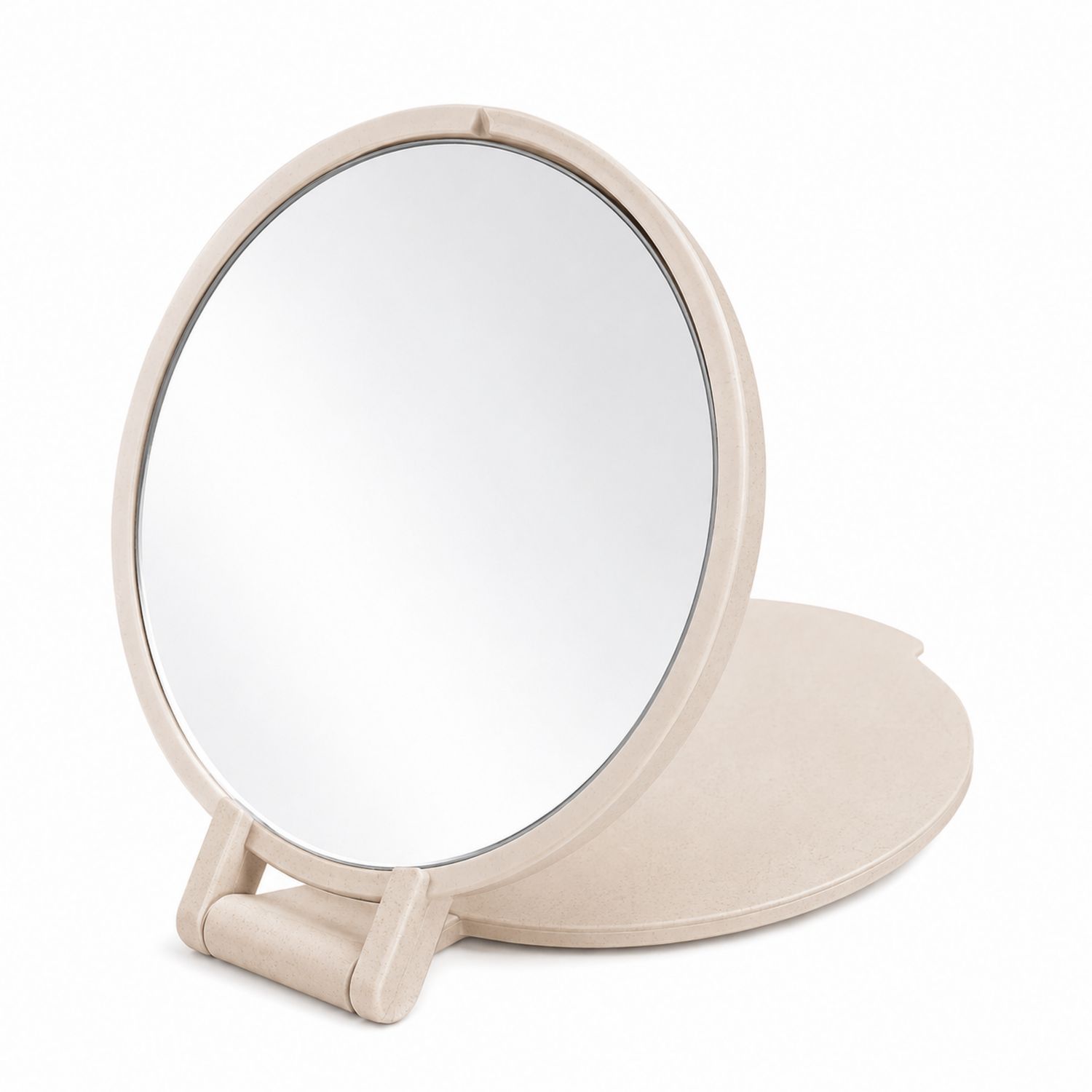 Espejo de Mesa Redondo Beige Ajustable 15 cm