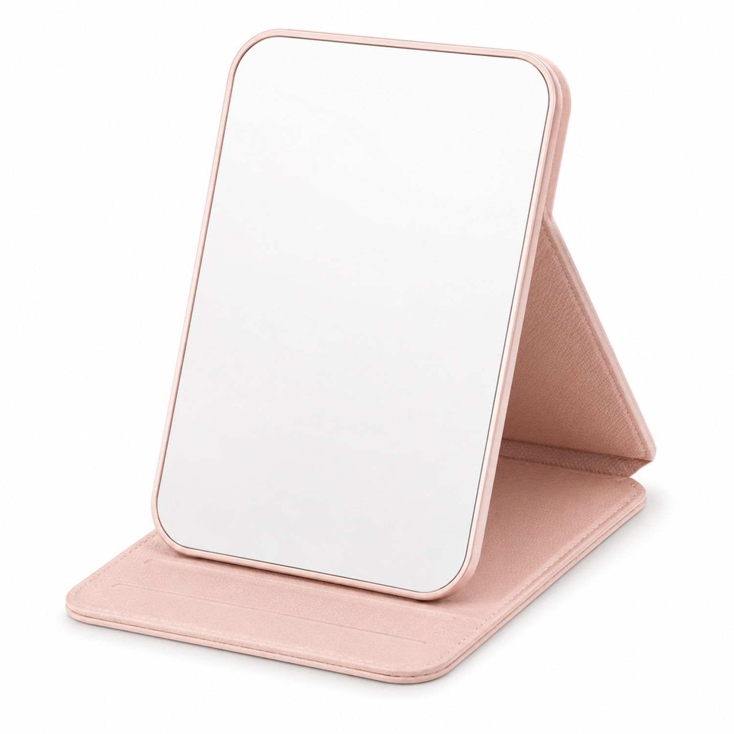 Espejo de Maquillaje Portátil Rosa Plegable