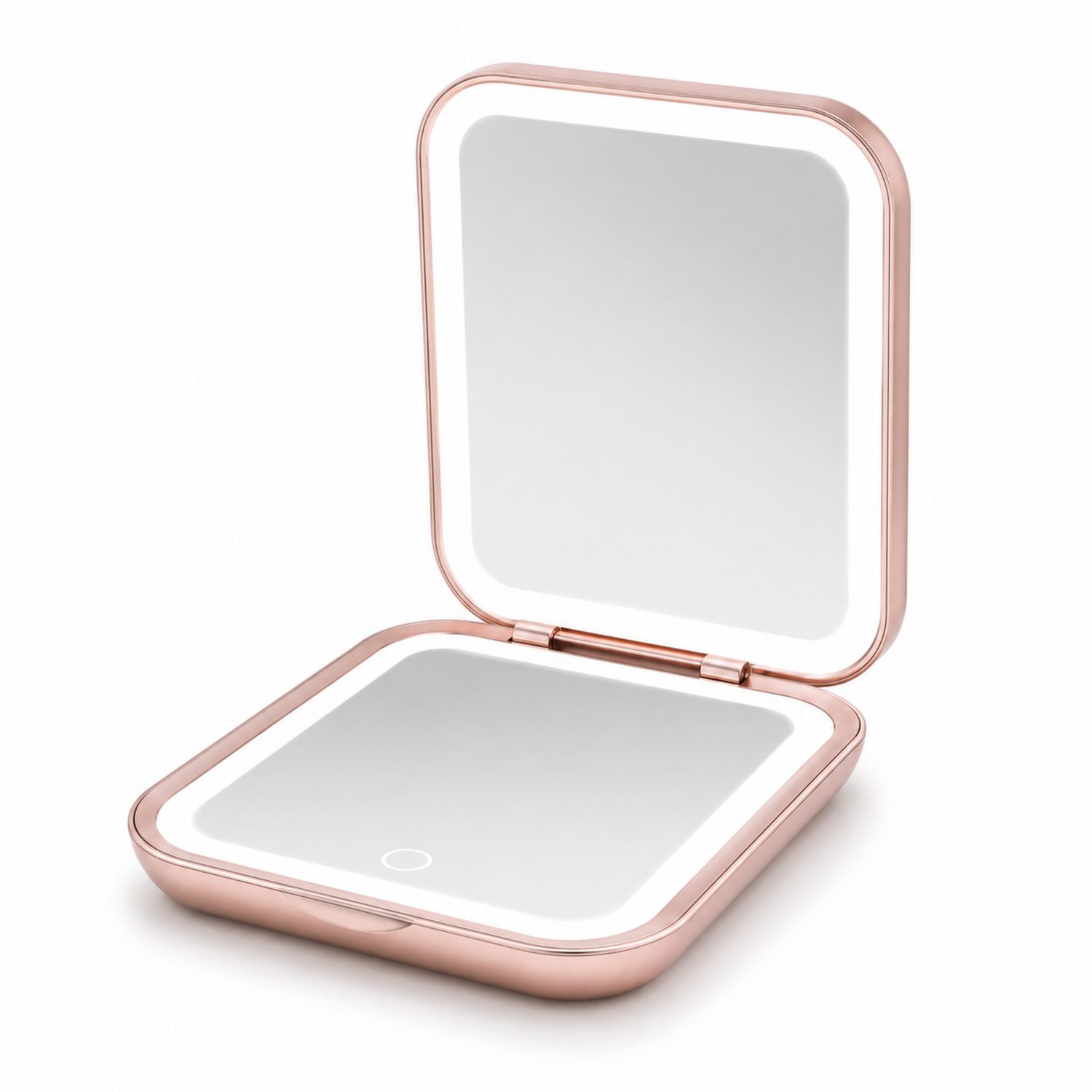 Espejo de Bolsillo con Luz LED Rosa Dorado