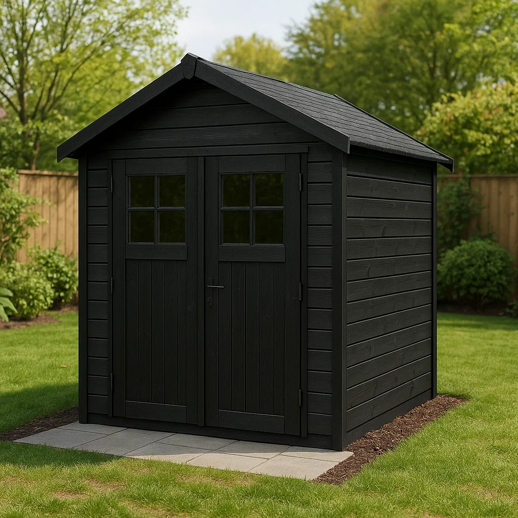 Holzgartenhaus Rechteckig Schwarz 210x150x230 cm-NESTELUNOA