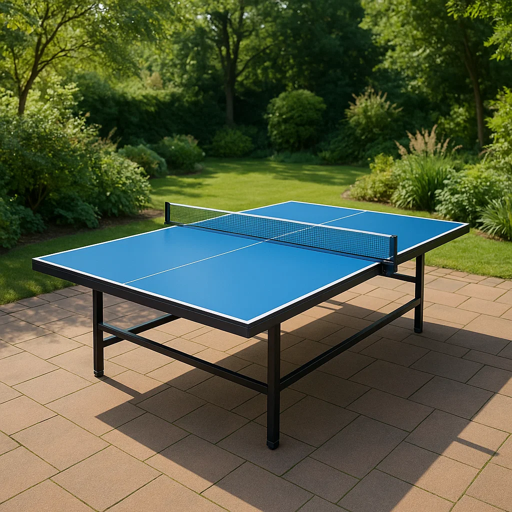 Tischtennisplatte für Außenbereich Blau 274x152.5x76 cm Metallrahmen-NESTELUNOA