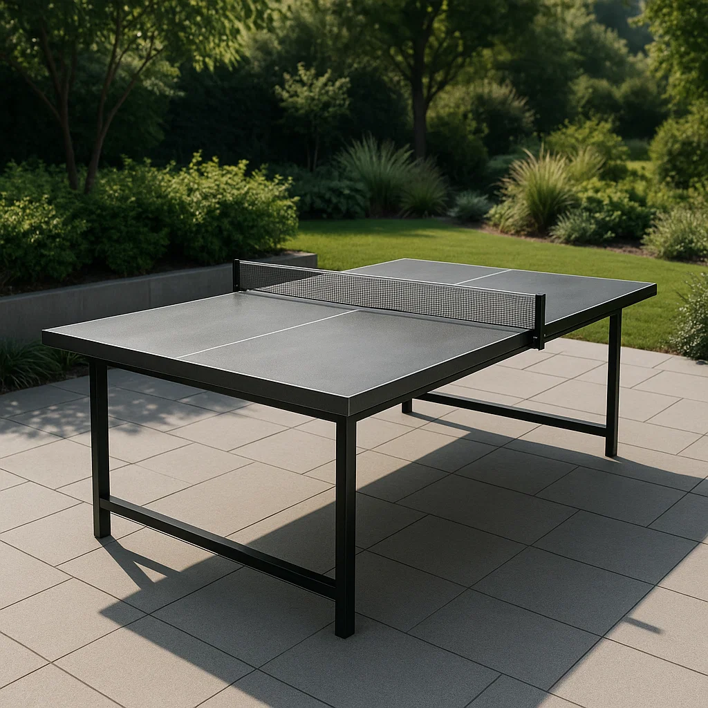 Outdoor Tischtennisplatte Melamin Grau Stahlrahmen-NESTELUNOA
