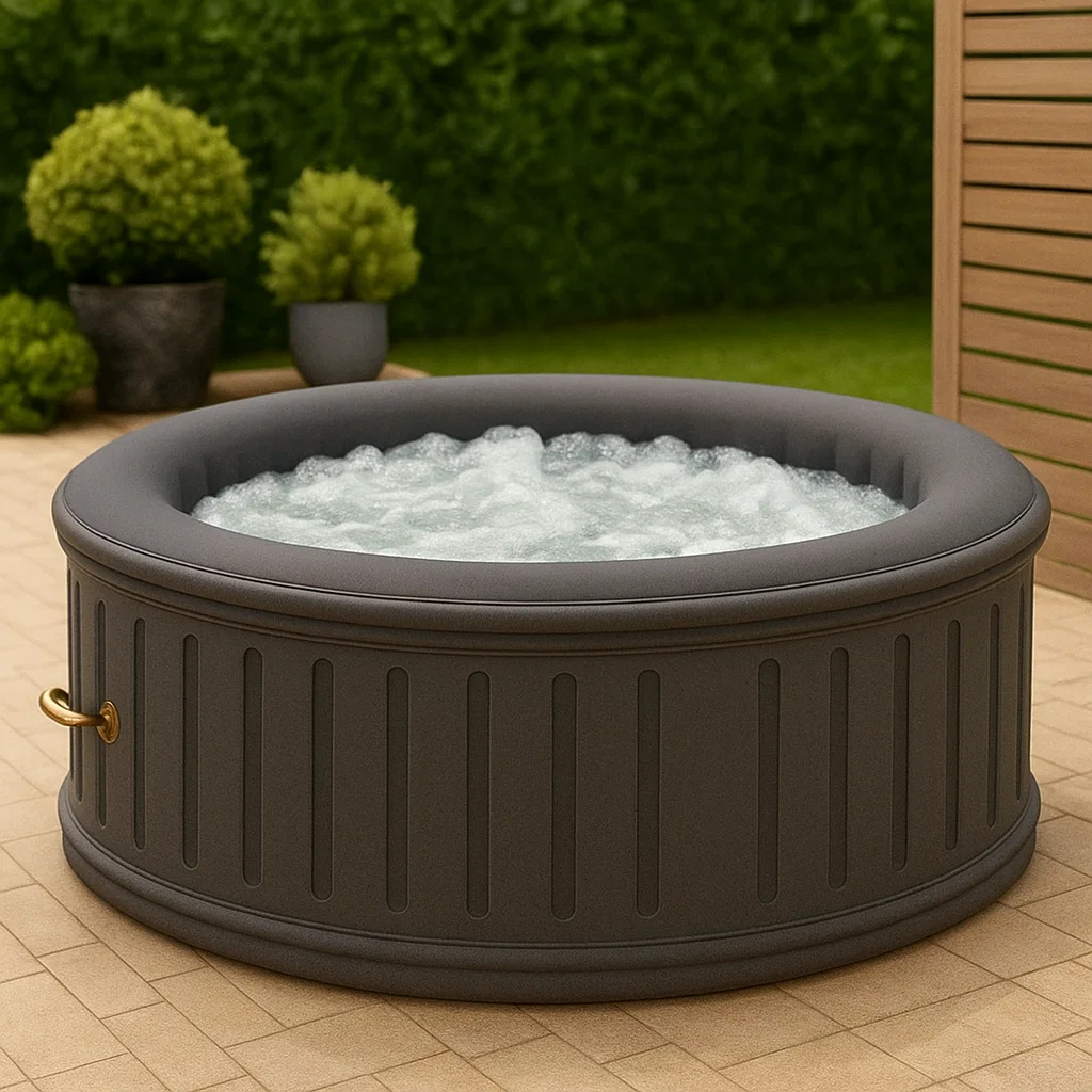 Aufblasbarer Whirlpool rund Dunkelgrau PVC 180cm-NESTELUNOA