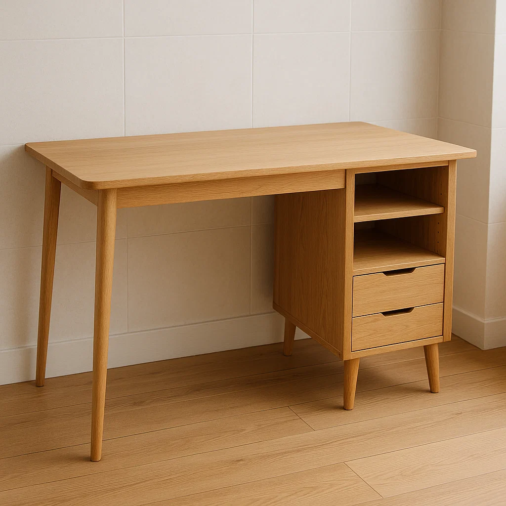 Schreibtisch aus Eichenholz mit Stauraum 120x60x75 cm-NESTELUNOA