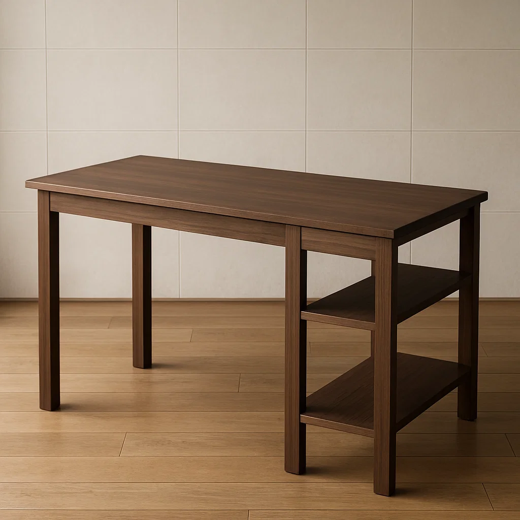 Holztisch mit Ablagefächer Dunkelbraun 120x60x75 cm-NESTELUNOA
