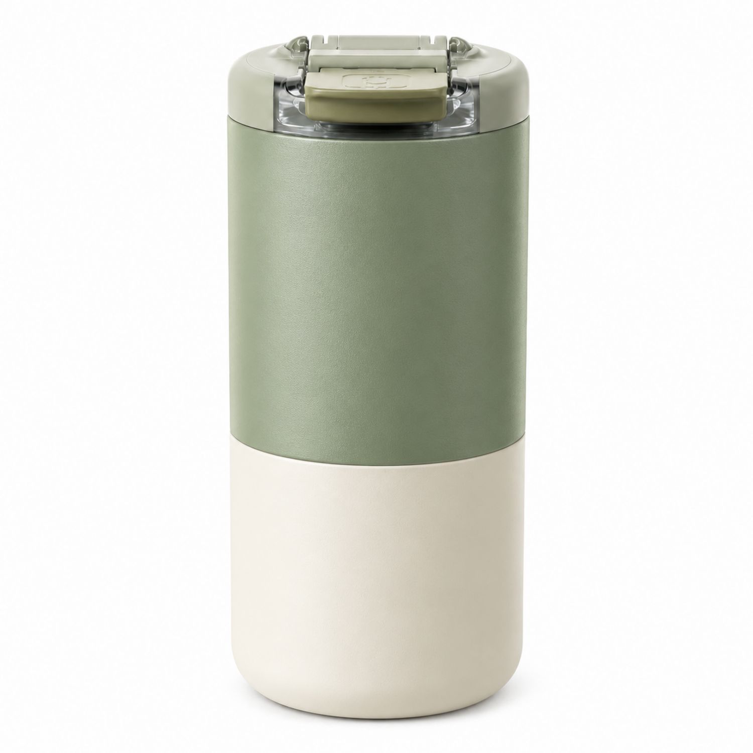 Taza térmica verde oliva/beige 350ml