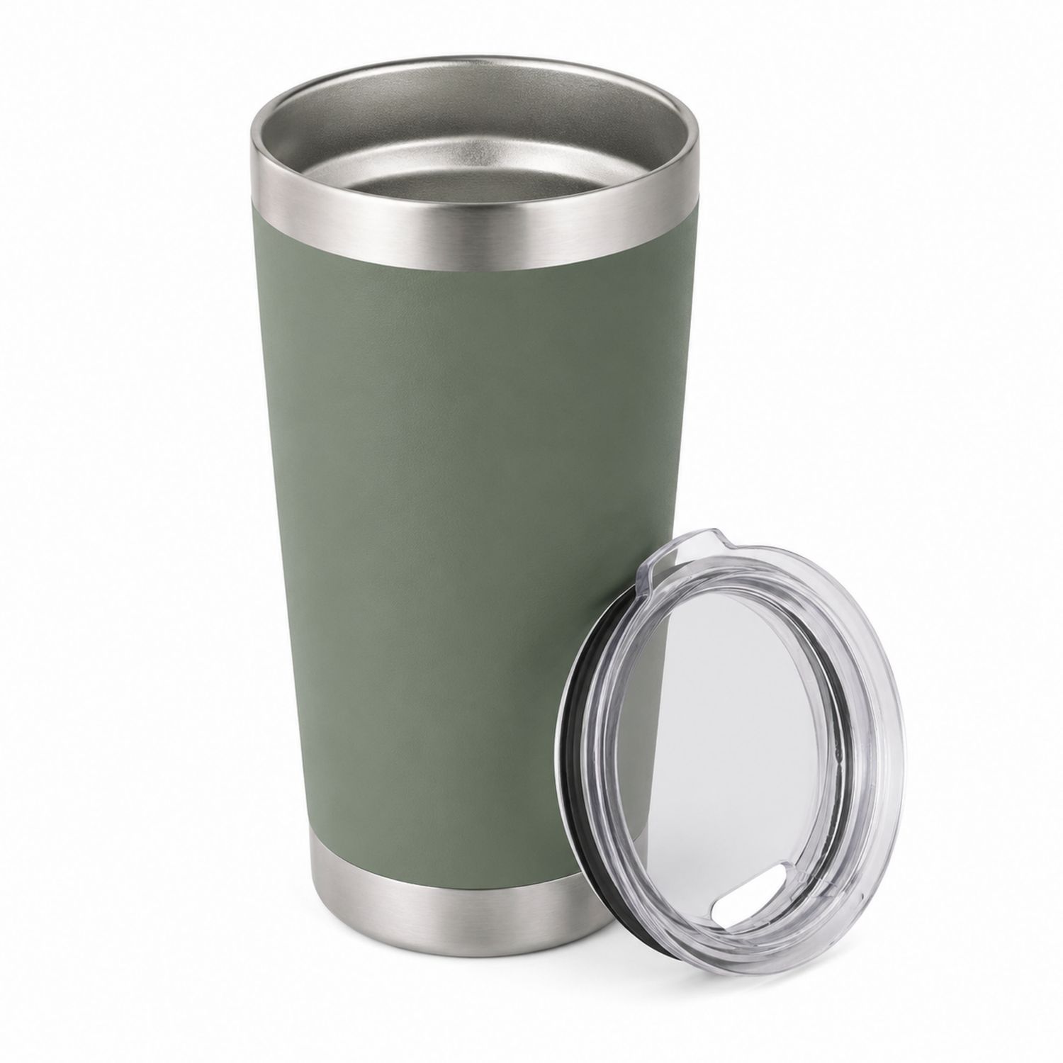 Vaso térmico verde oliva con tapa 500ml