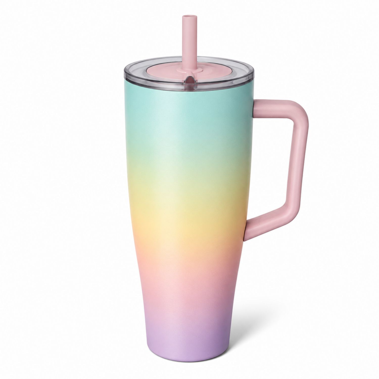 Taza Térmica con Asa y Pajita Degradado Arcoíris 700ml