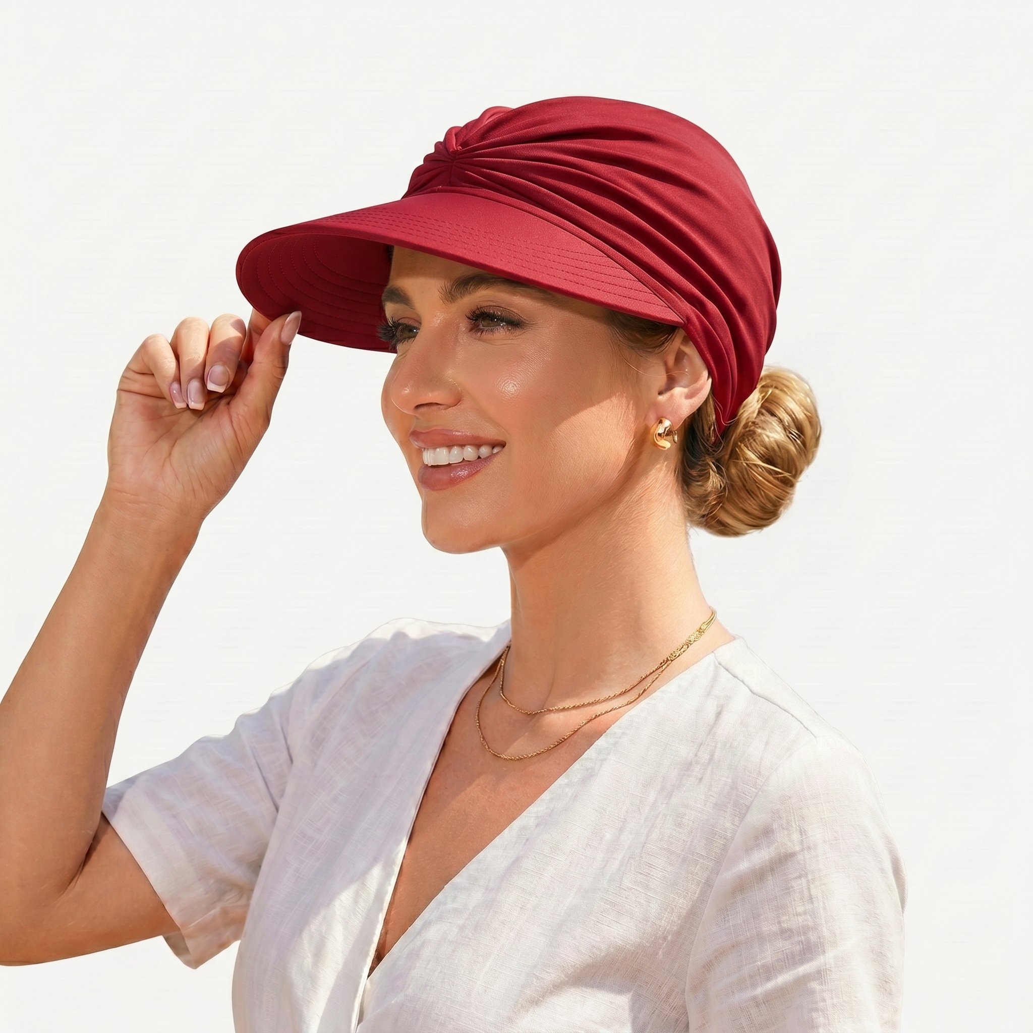 👒Sun protection hat UPF 50+ for horse queue | Large board, respirant, pliable
