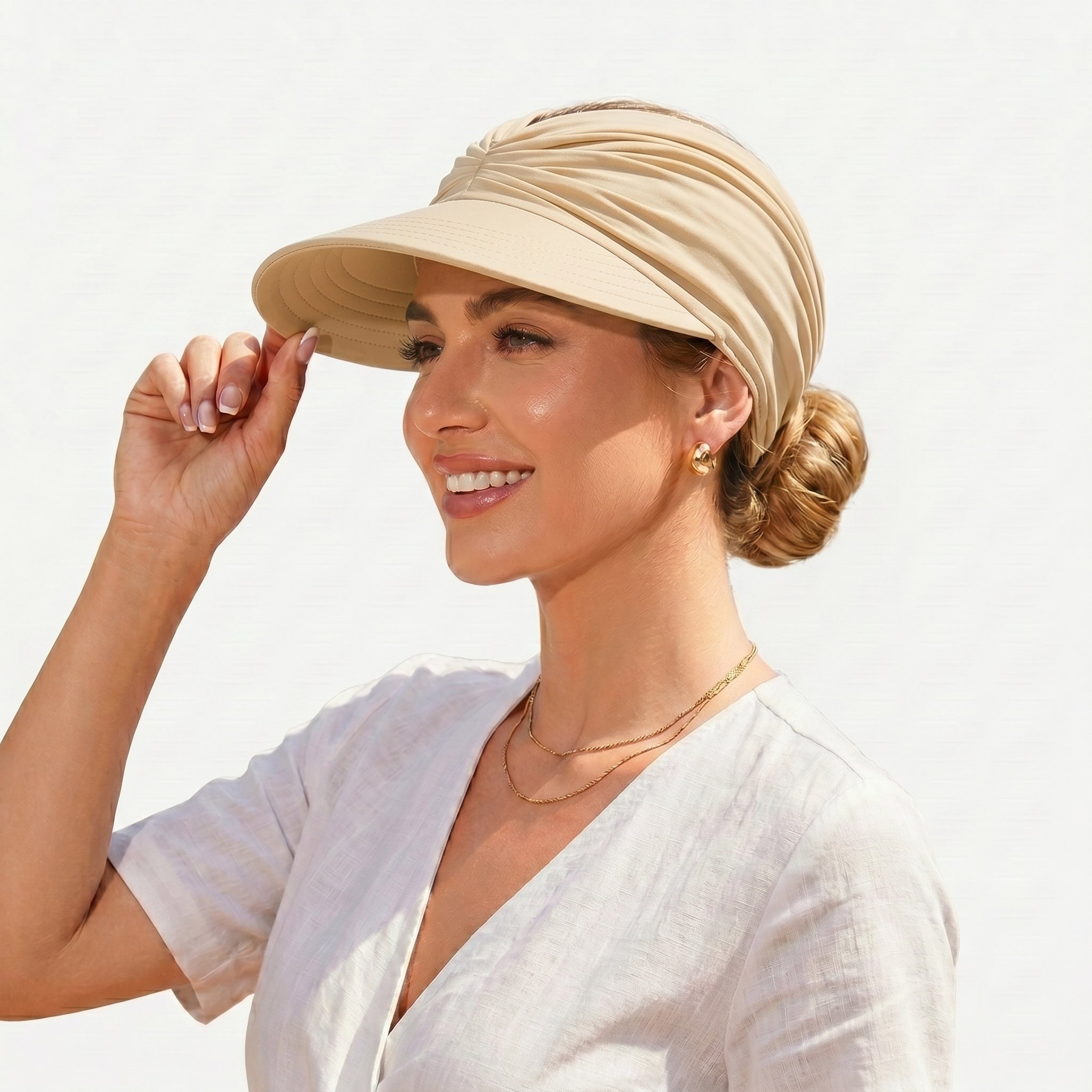 👒Sun protection hat UPF 50+ for horse queue | Large board, respirant, pliable