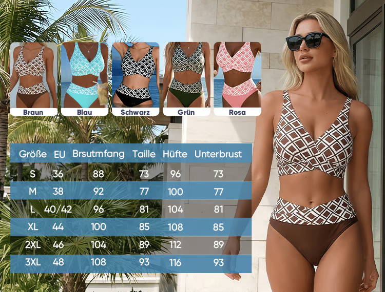 【🎉Sommer-Bestseller 49 % reduziert】Zweiteiliger Badeanzug mit Diamantmuster und BH-Stil
