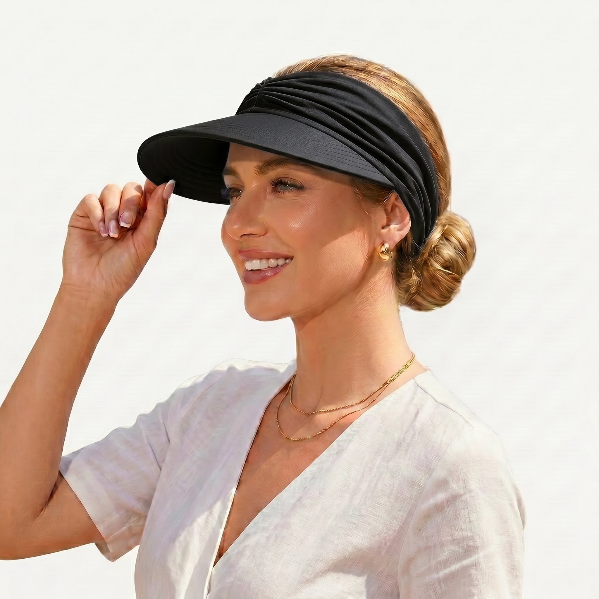 👒Sun protection hat UPF 50+ for horse queue | Large board, respirant, pliable