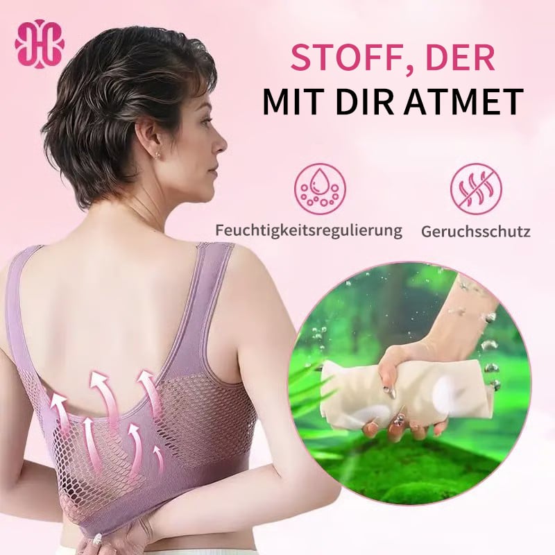 🔥Atmungsaktiver Netz-BH in Großgrößen ohne Bügel für Mittel- und Ältere