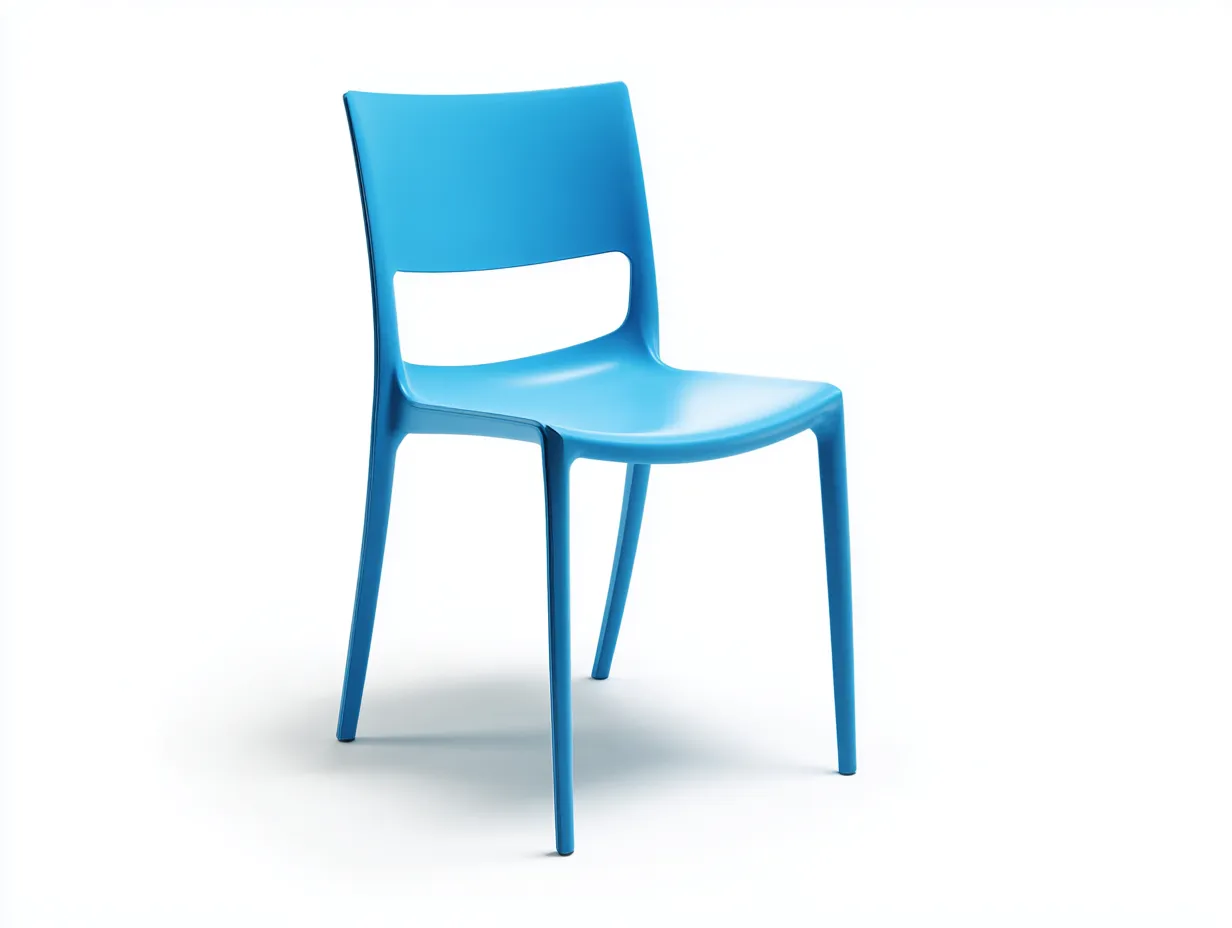 Stuhl aus Kunststoff in Blau - offene Rückenform - für Terrasse und Außenbereich - pflegeleichte Ausführung 46x51x84 cm