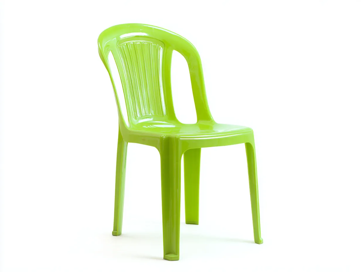 Stuhl aus Kunststoff in Limettengrün - glänzende Oberfläche - für Terrasse und Garten - stapelbares Design 45x54x82 cm