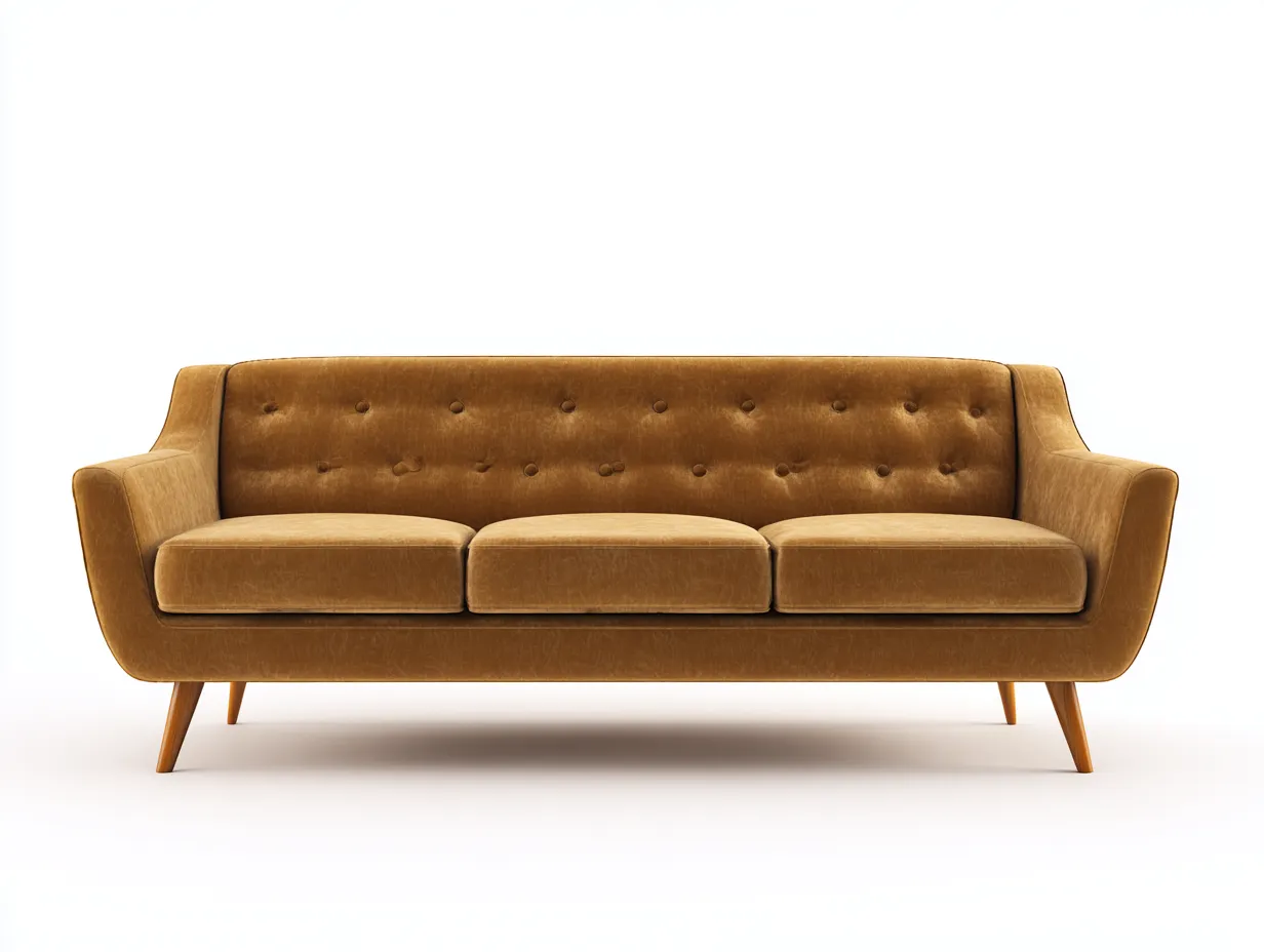 Dreisitzer 230x92x84 cm - Hellgrau - Wohnzimmer Sofa mit Holzsockel und drei klar gegliederten Sitzflächen