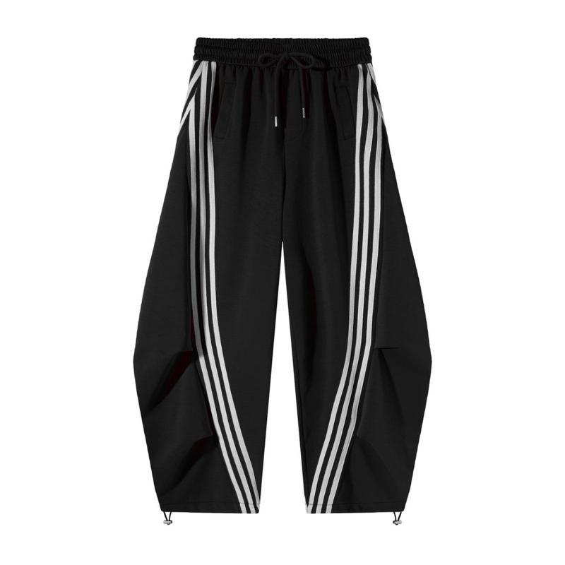 Loose Wide Leg Striped Track Pants