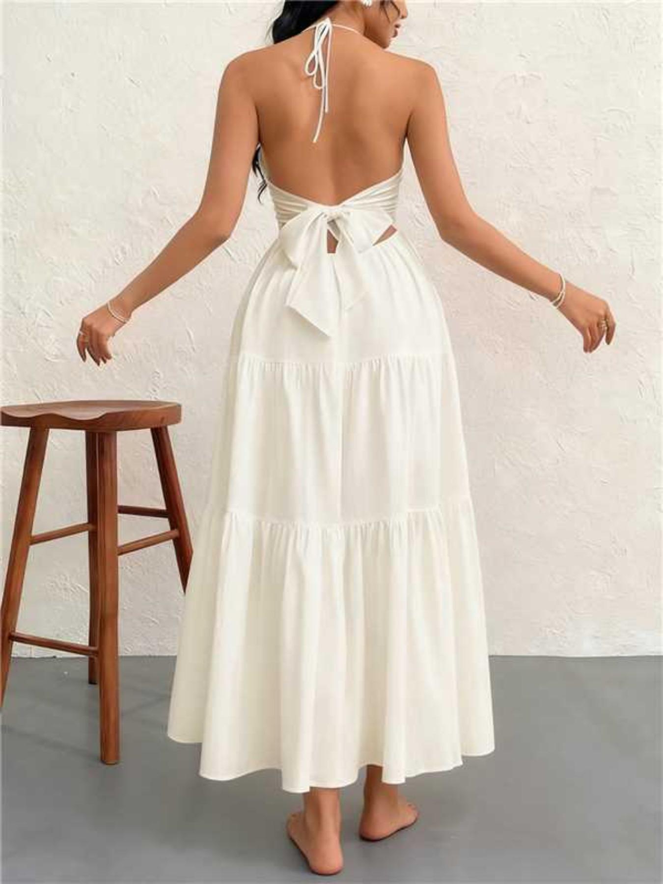 Women's Plain Dress, Summer Clothes Women, Casual Sleeveless Dress for Beach Holiday Vacation, Ladies Summer Clothes