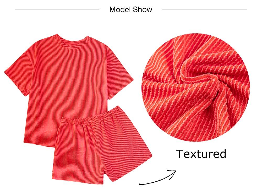 Asvivid Women's Summer Ribbed Knit Lounge Set, 2-Piece Short Sleeve Twist Top and Shorts Outfit with Pockets, Women's Tops, Elastic Waist Asvivid Women's Summer Ribbed Knit Lounge Set, 2-Piece Short Sleeve Twist Top and Shorts Outfit with Pockets, Women's Tops, Elastic Waist
