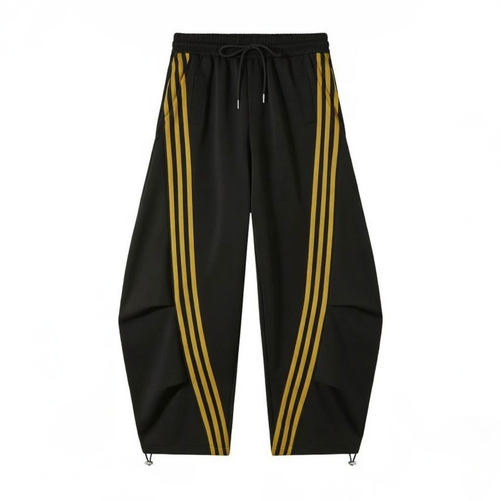 Loose Wide Leg Striped Track Pants