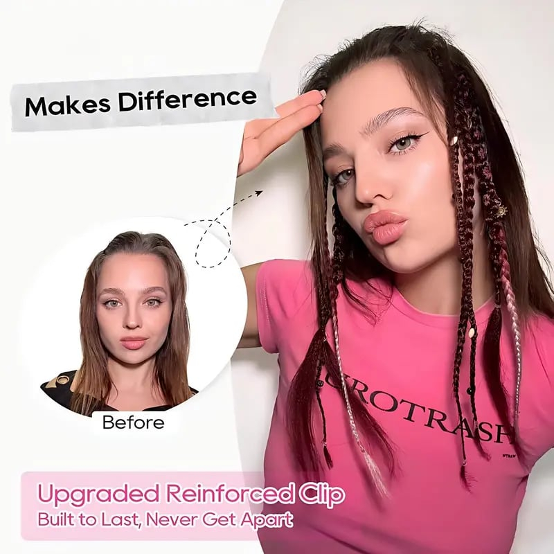 🌿🎨 Boho Beaded Clip-In Braids – Effortless Festival & Everyday Hair Transformation(✨2Pcs)