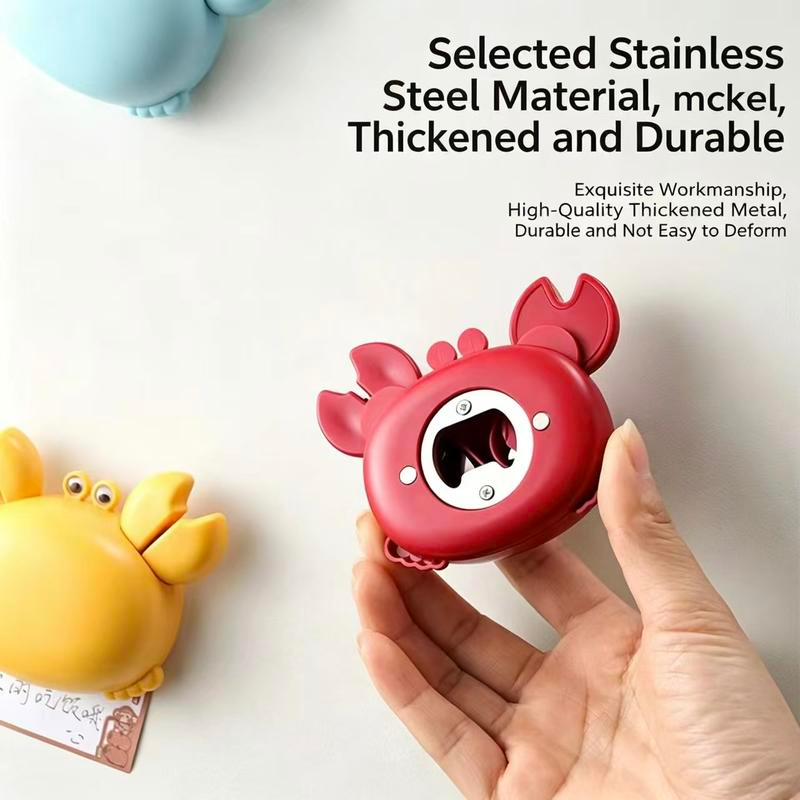 🦀 Cute Crab 3-in-1 Multi-Tool: Magnetic Bottle Opener, Mini Box Cutter & Kitchen Scissors