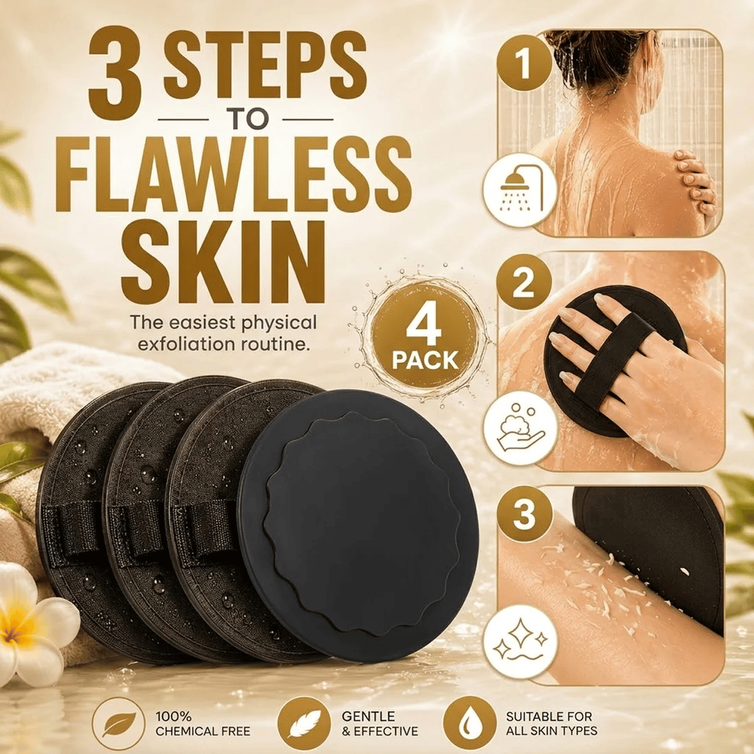 【🎉LAST DAY BUY 1 GET 3 PACKS🎉】TODAY ONLY $4.24 EACH ！!🛁4-in-1 Exfoliating Scrubber Set
