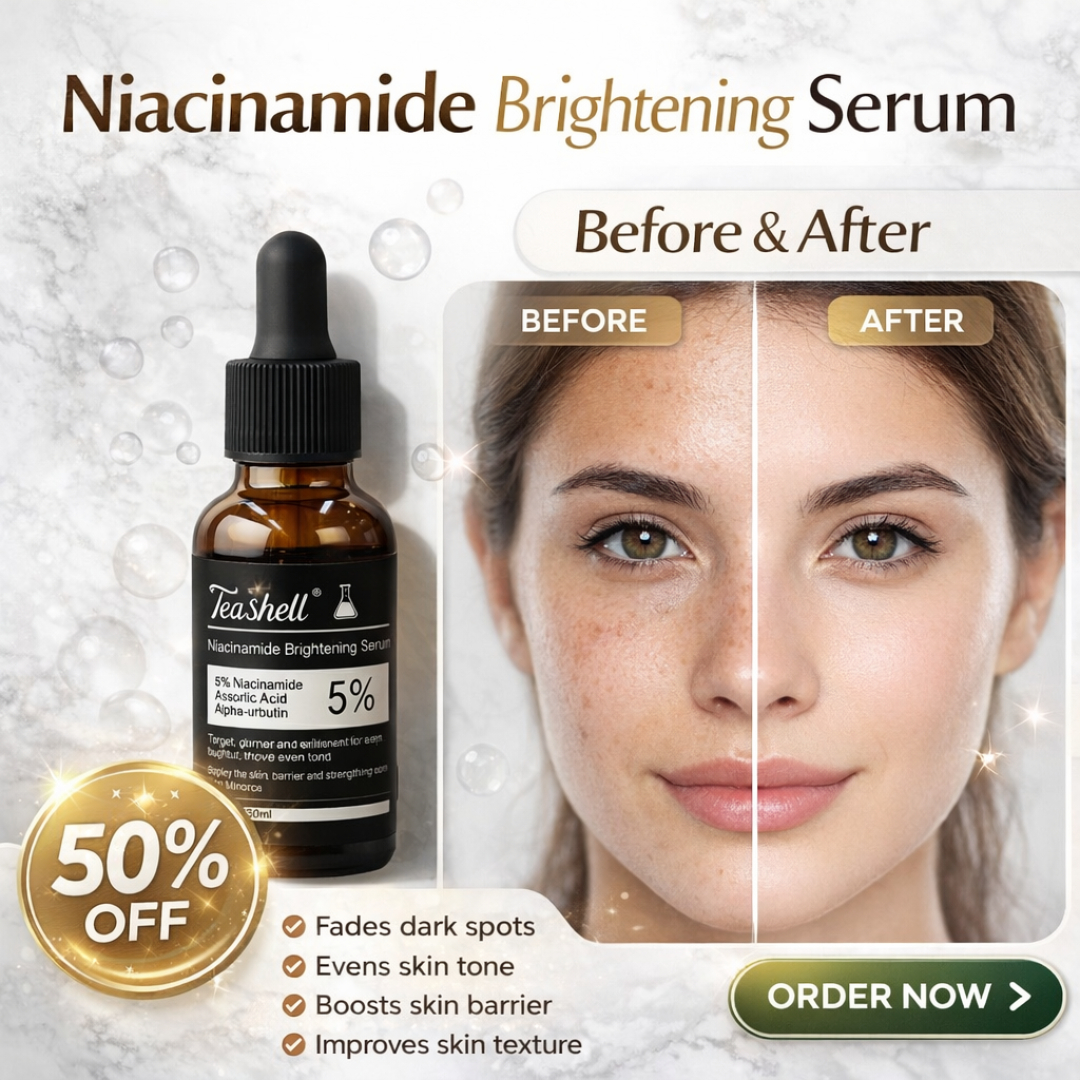 Teashell Niacinamide Brightening Serum | Fade Dark Spots, Acne Marks & Even Skin Tone