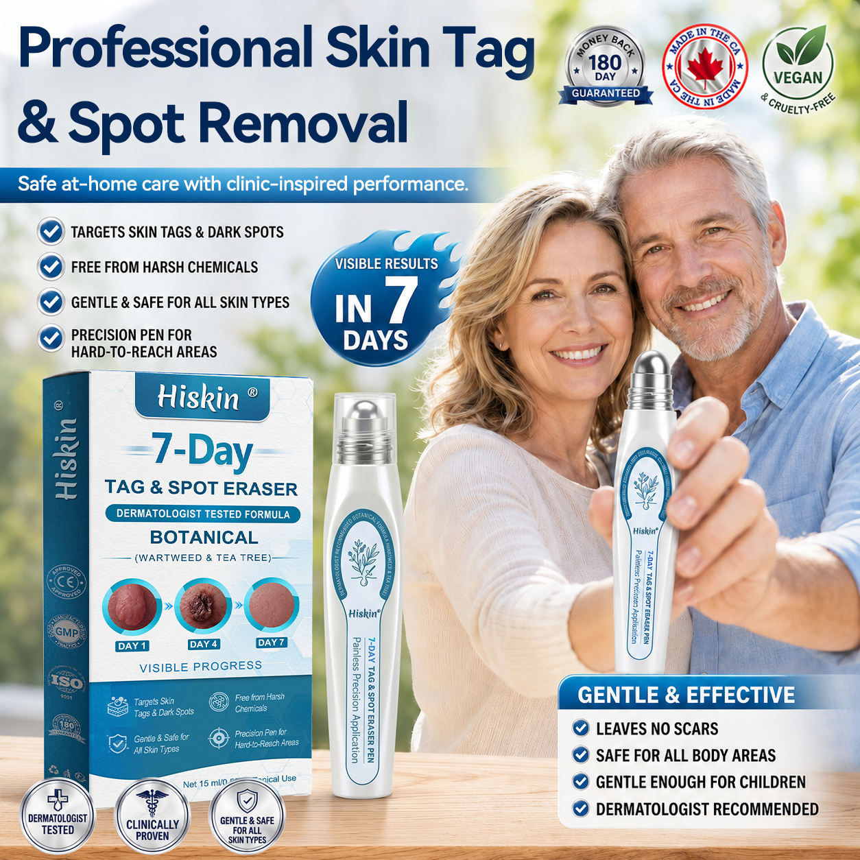 7-Day Skin Tag & Spot Eraser Painless & Scar-Free Advanced Imperfection Removal Rollerball Pen