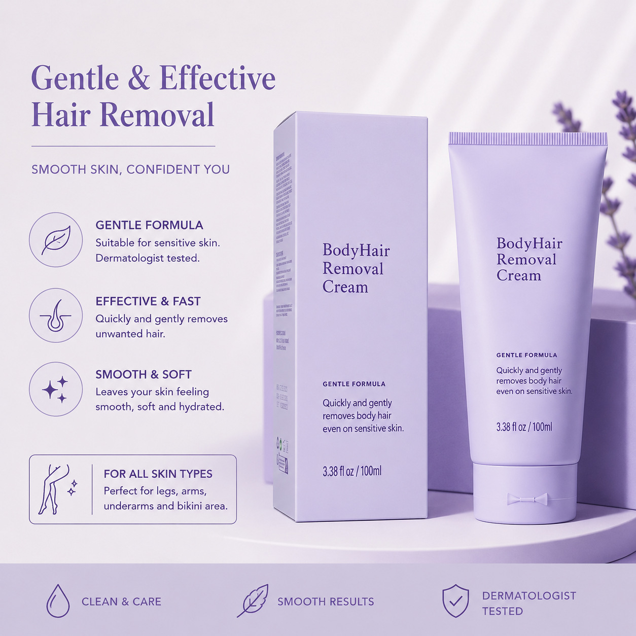 Sensitive Skin Body Hair Removal Cream