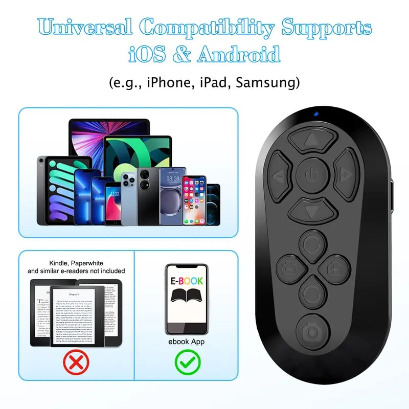 Smart Ring Remote Control for TikTok – Wireless Video Scroller & Page Turner – Bluetooth Camera Shutter Selfie Accessory for iPhone & Android ✨📸