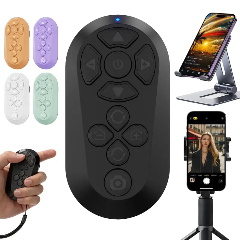 Smart Ring Remote Control for TikTok – Wireless Video Scroller & Page Turner – Bluetooth Camera Shutter Selfie Accessory for iPhone & Android ✨📸