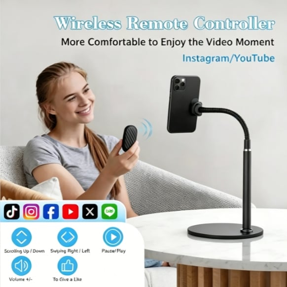 Smart Ring Remote Control for TikTok – Wireless Video Scroller & Page Turner – Bluetooth Camera Shutter Selfie Accessory for iPhone & Android ✨📸