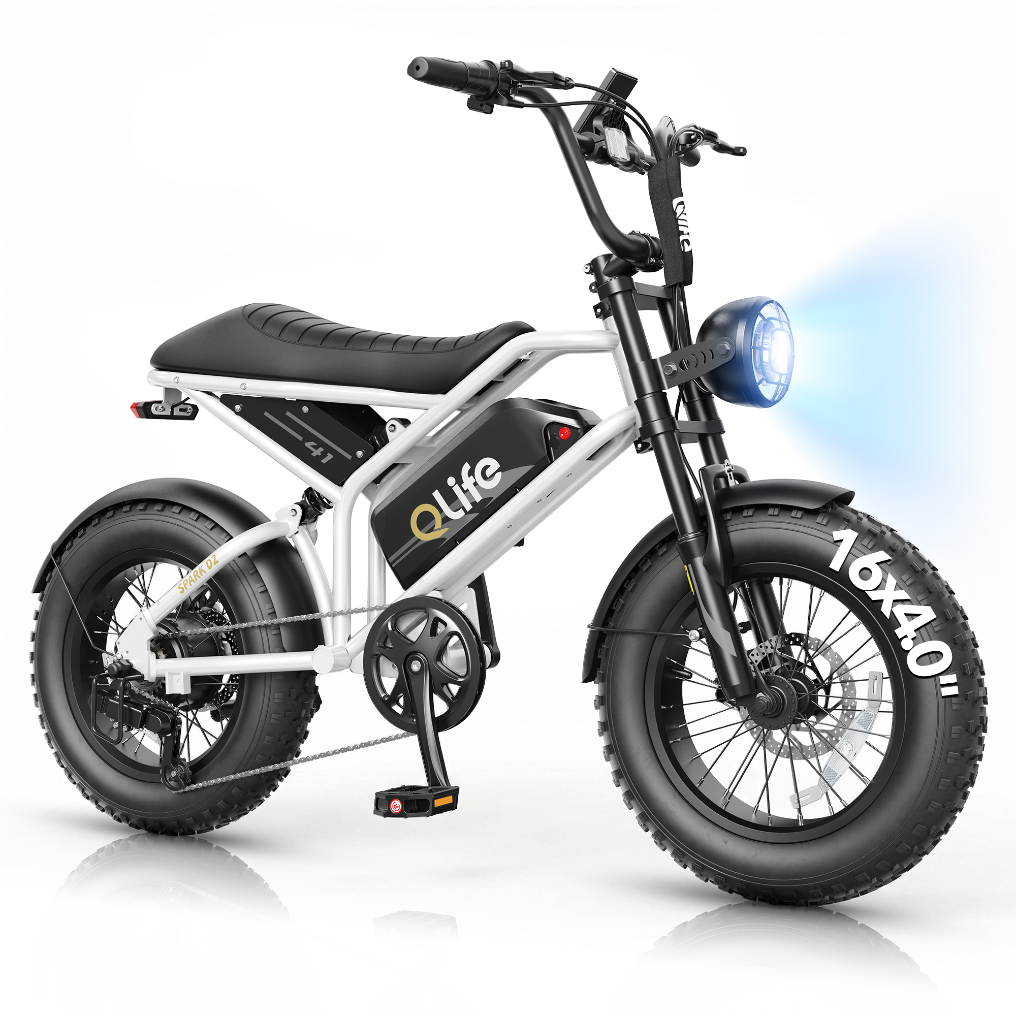 Spark D2 16" Fat Tire Electric Bike, 48V750W Moped Style E-bike for Urban Commuting, US Local Warehouse Wholesale, MOQ 1