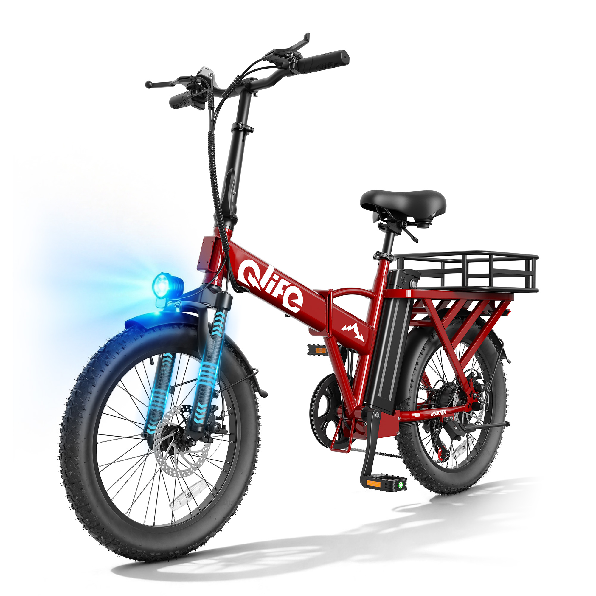 Hunter 20" Folding All-Terrain E-Bike, Peak 1200W 48V Removable Battery, US Warehouse Wholesale MOQ 1