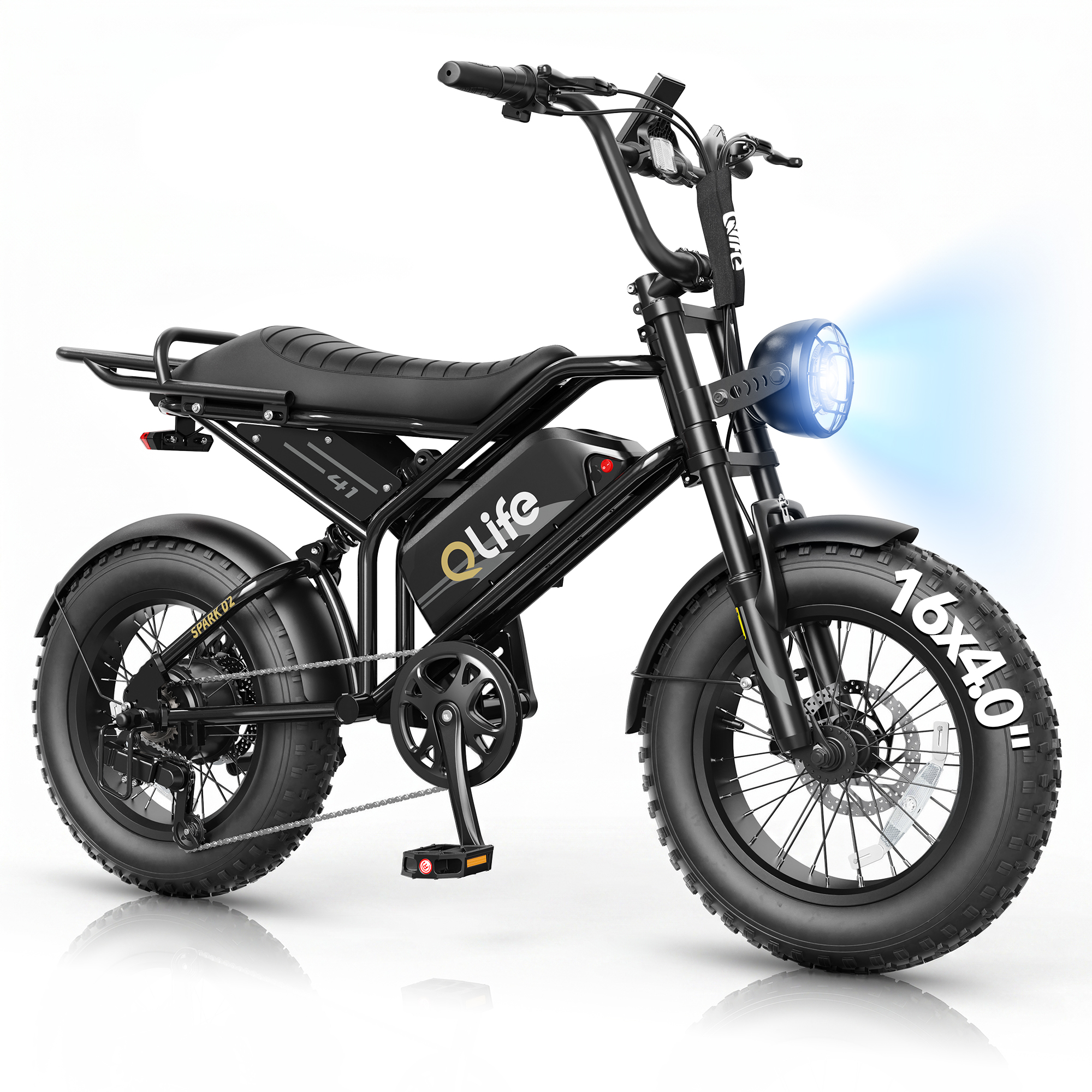 Spark D2 16" Fat Tire Electric Bike, 48V750W Moped Style E-bike for Urban Commuting, US Local Warehouse Wholesale, MOQ 1