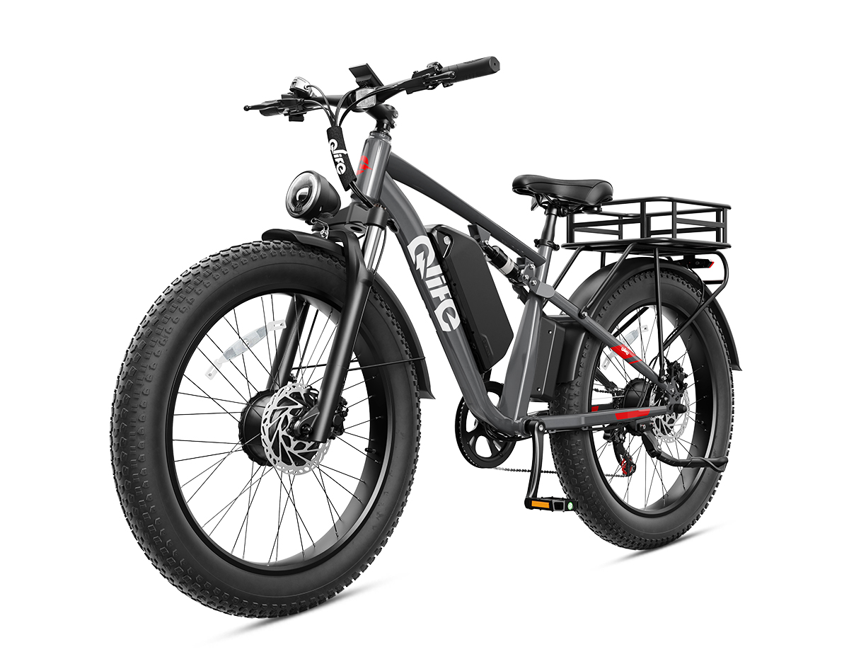 Racer Max Dual Motor 26x4.0 Fat Tire Electric Bike, 48V 1000W Peak 2000W Adult All Terrain E-Bike US Wholesale MOQ 1-Qlife Bike Wholesale | US E-Bike Distributor