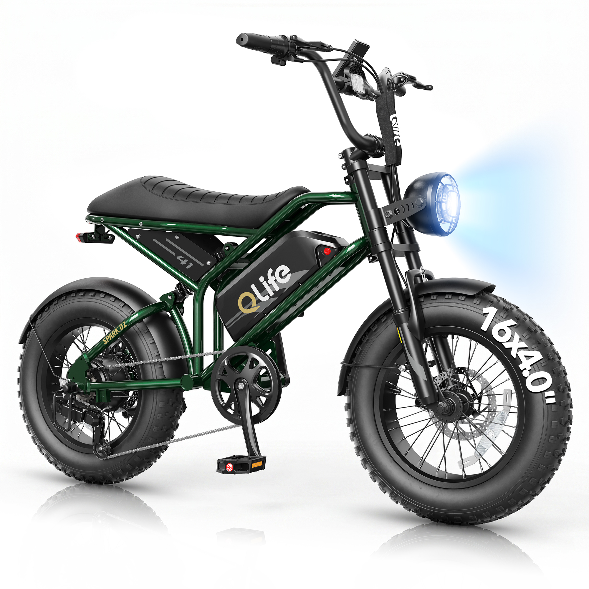 Spark D2 16" Fat Tire Electric Bike, 48V750W Moped Style E-bike for Urban Commuting, US Local Warehouse Wholesale, MOQ 1