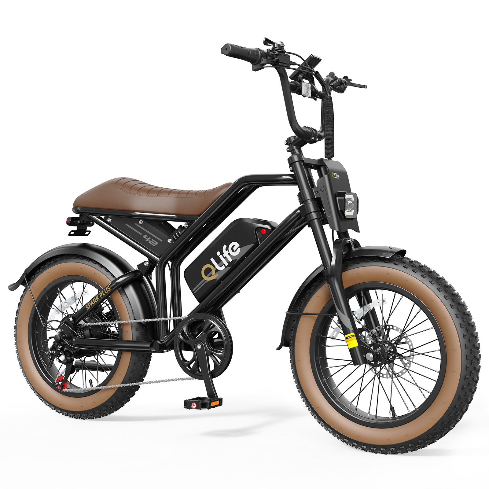 Spark Plus 20x4.0 Fat Tire Moped E-Bike, Peak 2000W Dual Battery Cargo Electric Bike, US Warehouse Wholesale MOQ 1-Qlife Bike Wholesale | US E-Bike Distributor