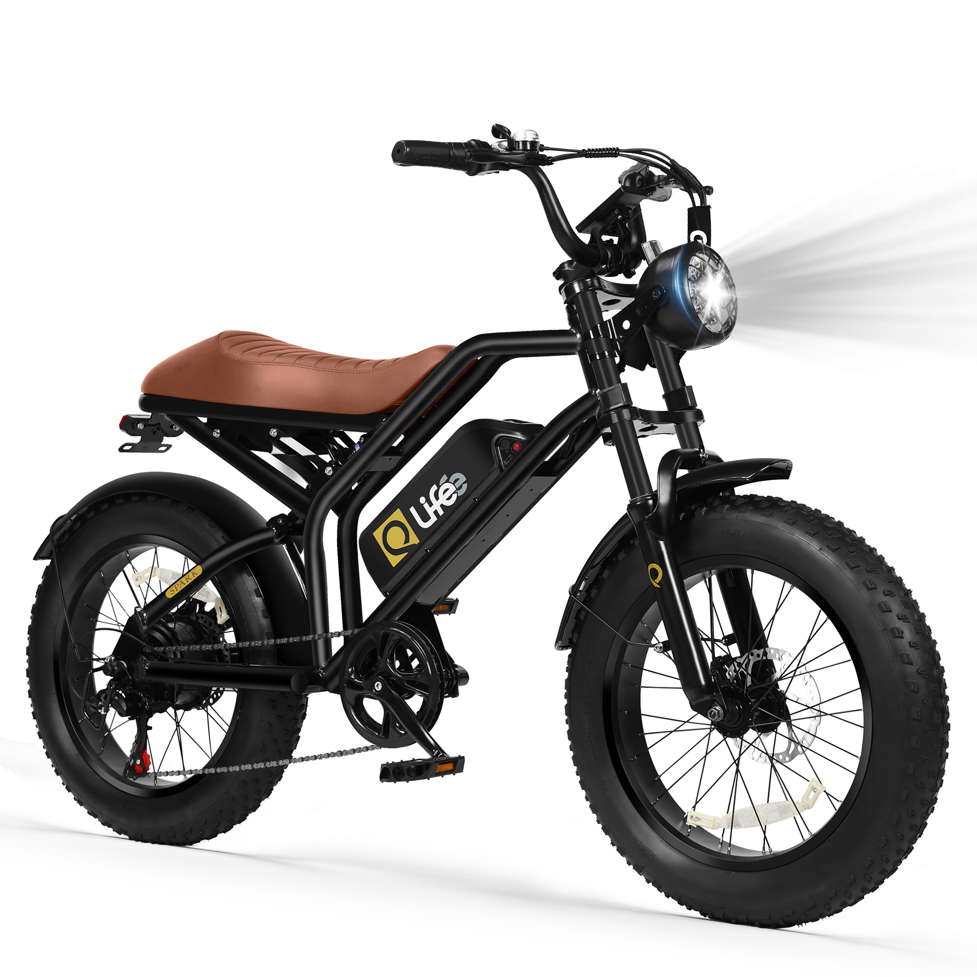 Spark Standard 20" Fat Tire E-Bike, 48V750W 7-Speed Electric Bike, Single/Dual Battery Optional, US Wholesale MOQ 1-Qlife Bike Wholesale | US E-Bike Distributor