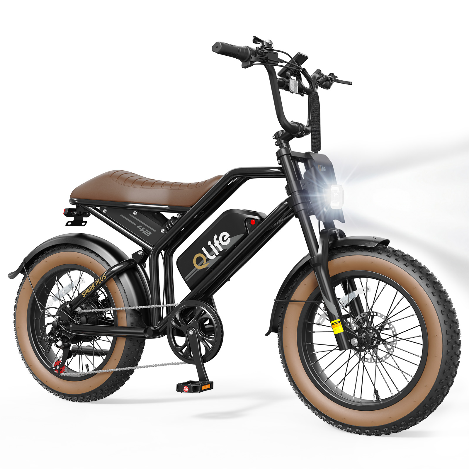 Spark Plus 20x4.0 Fat Tire Moped E-Bike, Peak 2000W Dual Battery Cargo Electric Bike, US Warehouse Wholesale MOQ 1-Qlife Bike Wholesale | US E-Bike Distributor