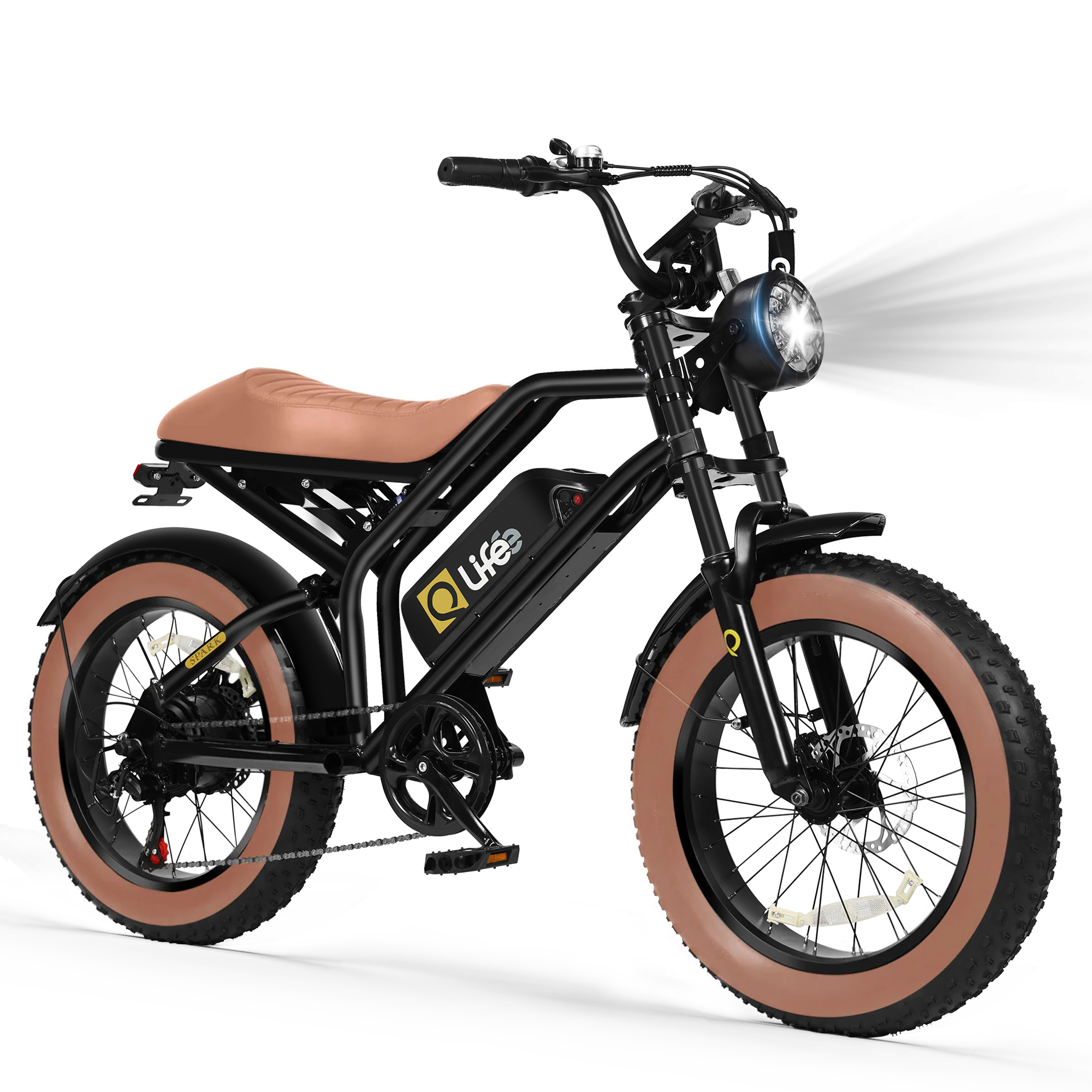 Spark Standard 20" Fat Tire E-Bike, 48V750W 7-Speed Electric Bike, Single/Dual Battery Optional, US Wholesale MOQ 1-Qlife Bike Wholesale | US E-Bike Distributor