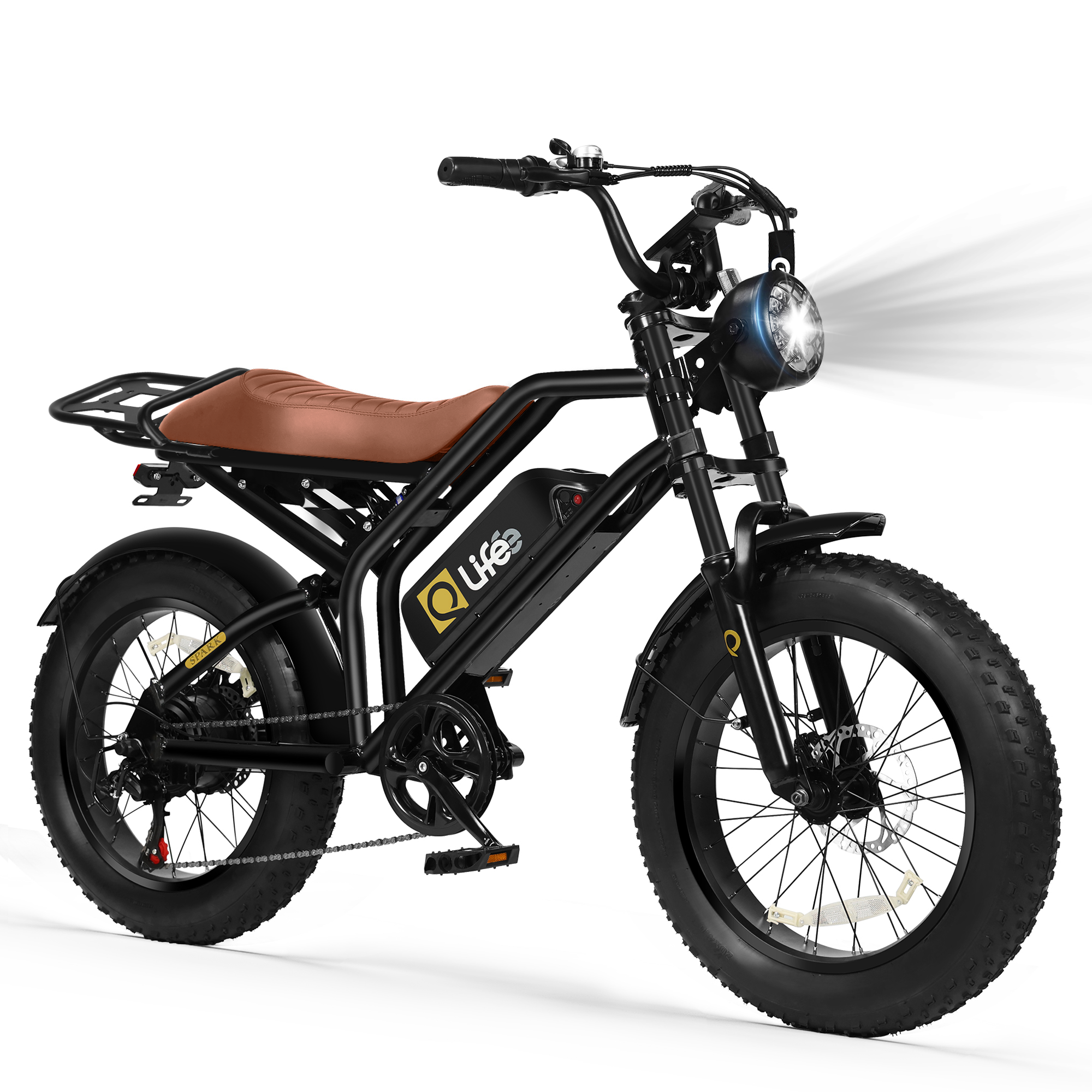 Spark Standard 20" Fat Tire E-Bike, 48V750W 7-Speed Electric Bike, Single/Dual Battery Optional, US Wholesale MOQ 1-Qlife Bike Wholesale | US E-Bike Distributor