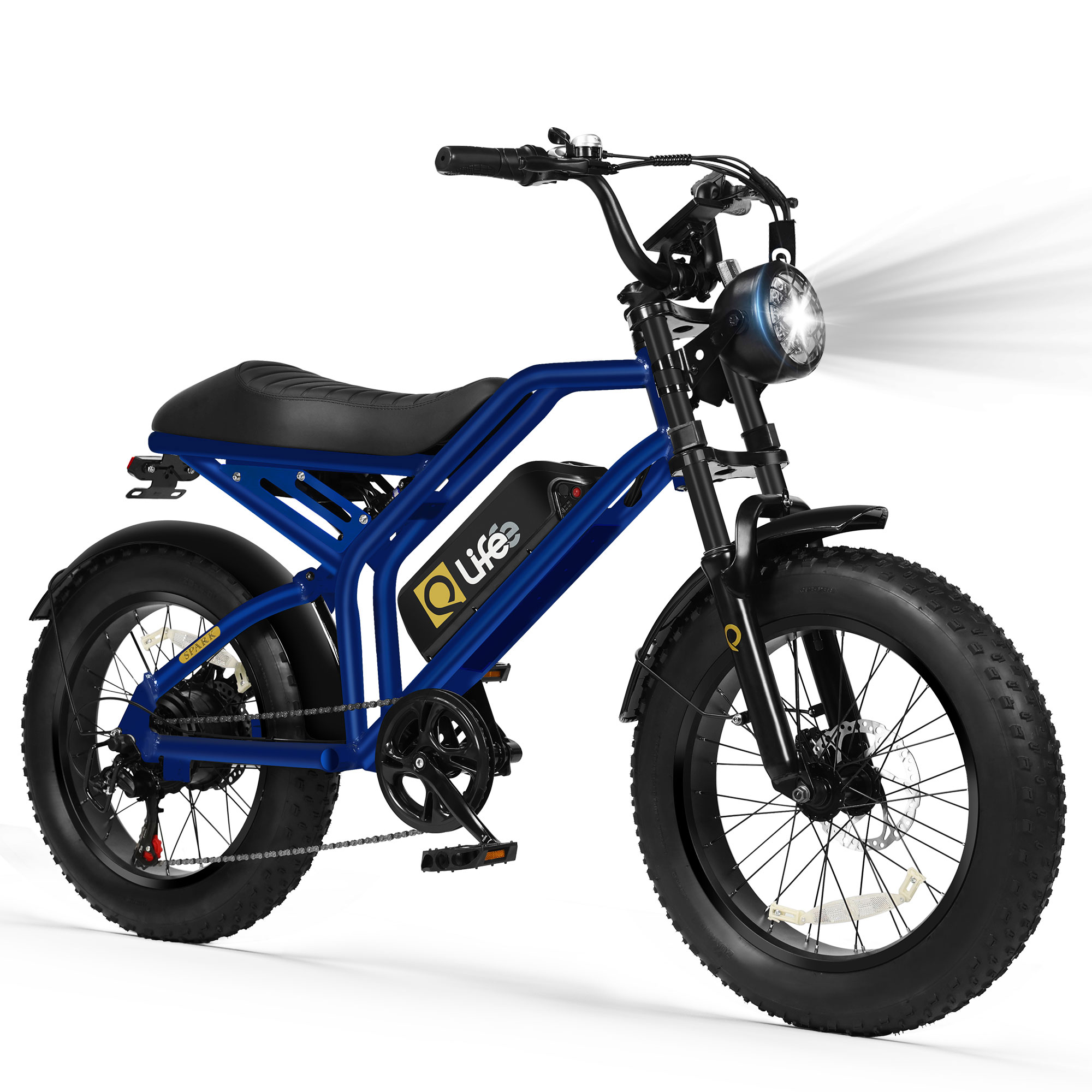 Spark Standard 20" Fat Tire E-Bike, 48V750W 7-Speed Electric Bike, Single/Dual Battery Optional, US Wholesale MOQ 1-Qlife Bike Wholesale | US E-Bike Distributor