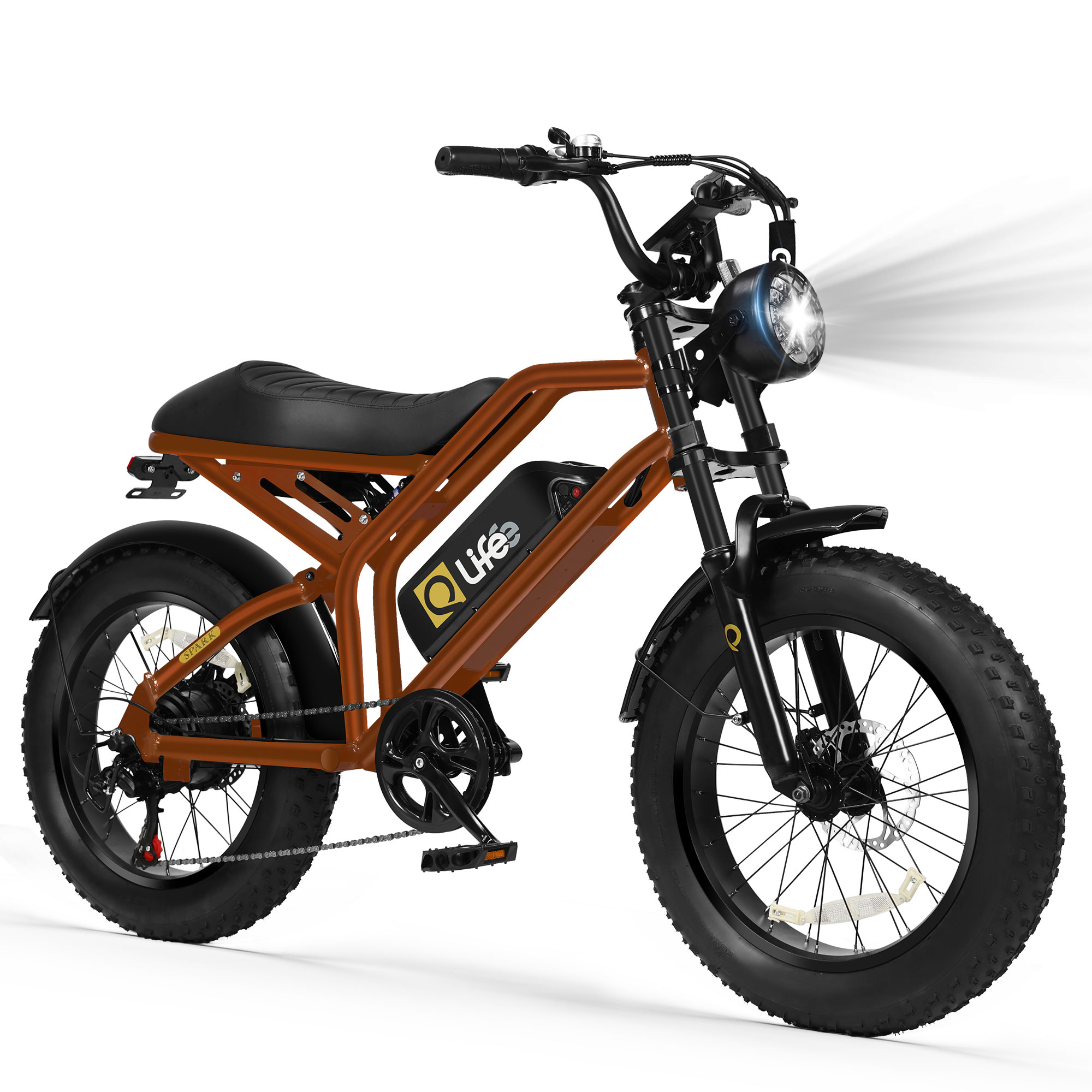 Spark Standard 20" Fat Tire E-Bike, 48V750W 7-Speed Electric Bike, Single/Dual Battery Optional, US Wholesale MOQ 1-Qlife Bike Wholesale | US E-Bike Distributor