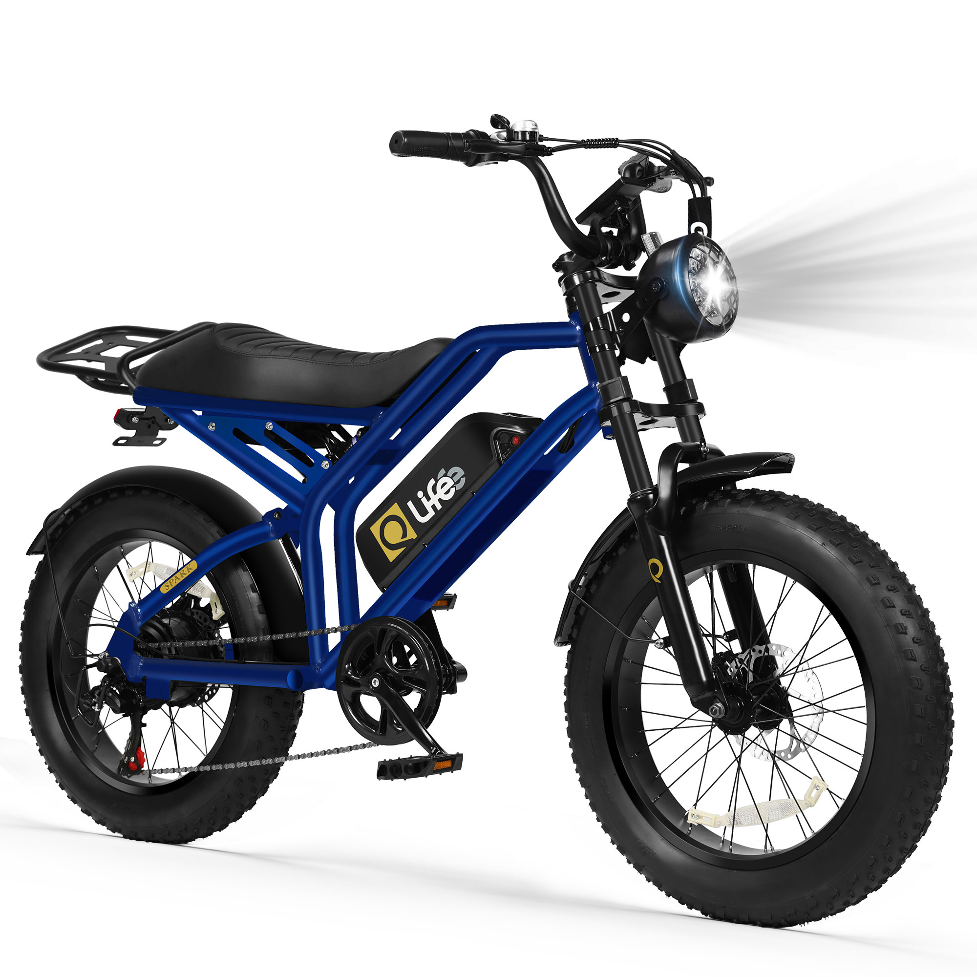 Spark Standard 20" Fat Tire E-Bike, 48V750W 7-Speed Electric Bike, Single/Dual Battery Optional, US Wholesale MOQ 1-Qlife Bike Wholesale | US E-Bike Distributor